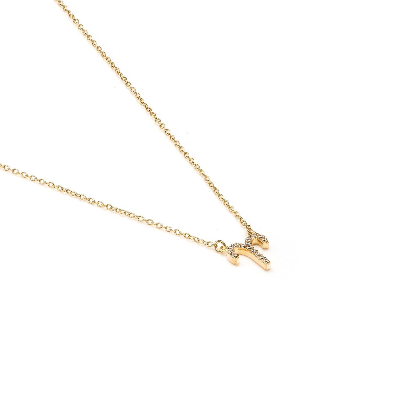 Silk & Steel Jewellery Aries Star Sign Pendant Necklace in 14k gold-plated Sterling Silver with Cubic Zirconias