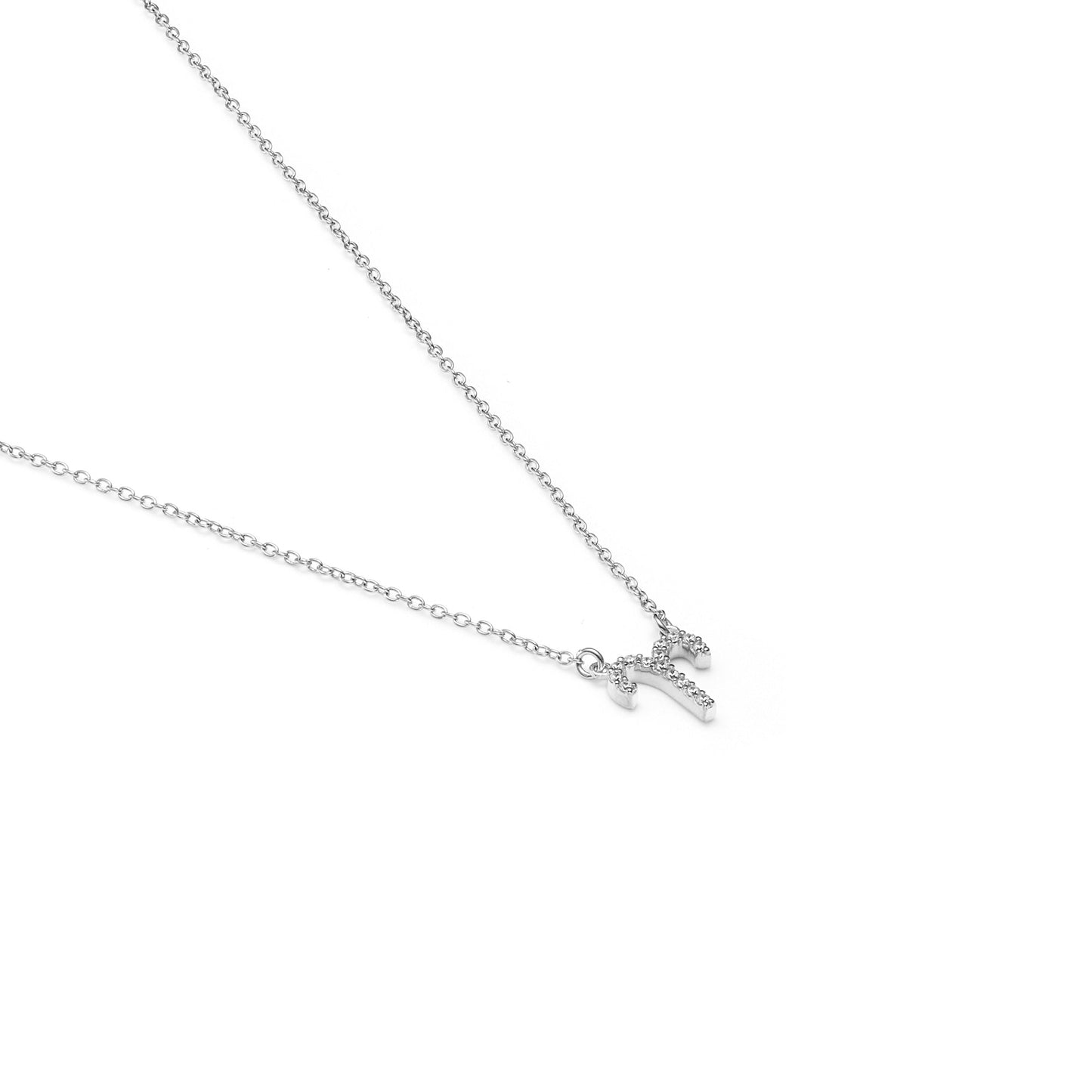 Silk & Steel Jewellery Aries Star Sign Pendant Necklace in Sterling Silver with Cubic Zirconias