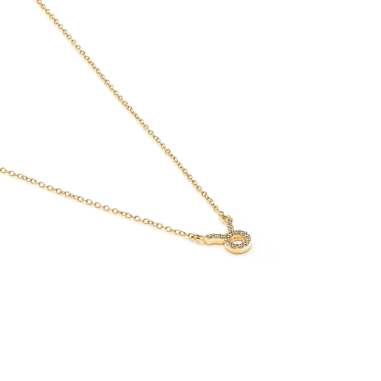 Silk & Steel Jewellery Taurus Star Sign Pendant Necklace in 14k gold-plated Sterling Silver with Cubic Zirconias