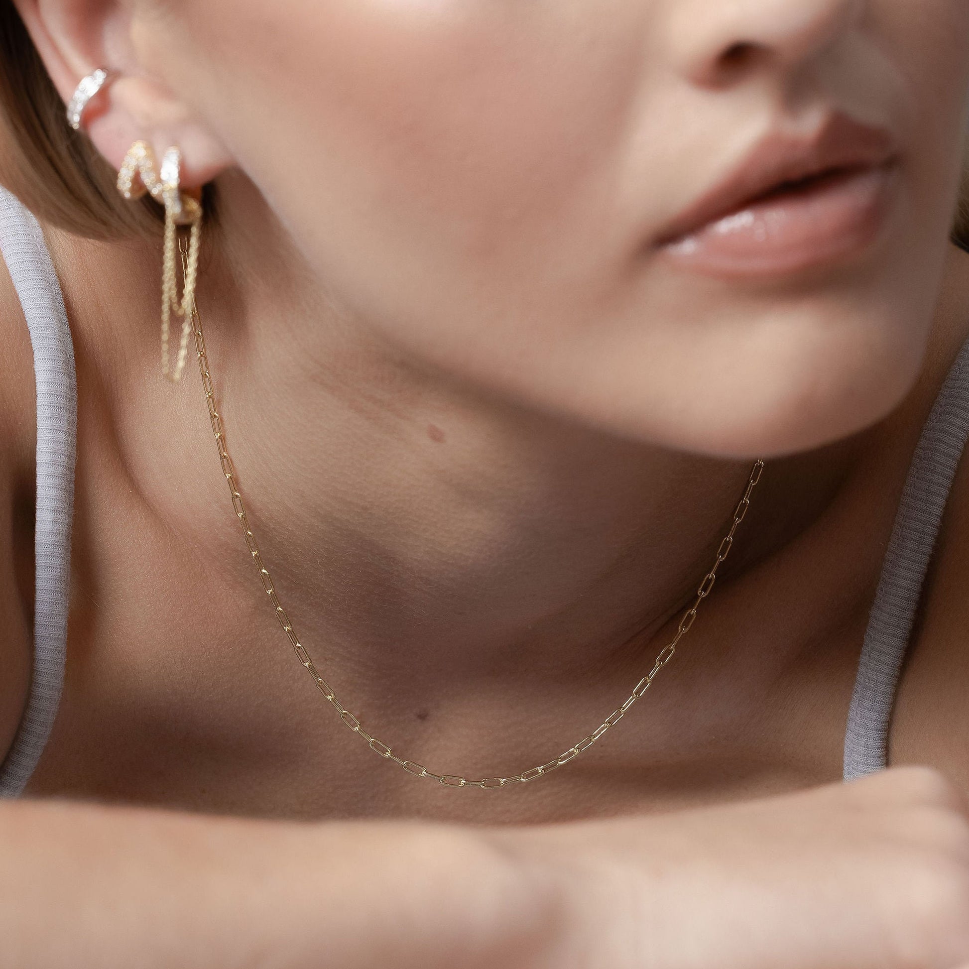 Fine Chain Papier Necklace in 14k gold-plated sterling silver | Silk & Steel Jewellery