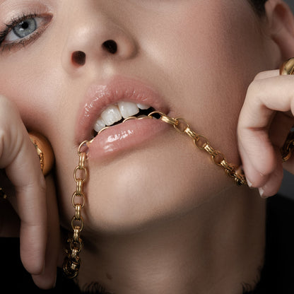 Chunky Belcher Chain Necklace in 14k gold-plated stainless steel