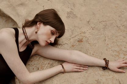 Silk & Steel Jewellery Party At The Front Bracelet - Tiger's Eye + Gold