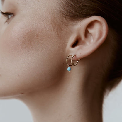 Silk & Steel Jewellery Superfine Mini Rope Hoops Gold