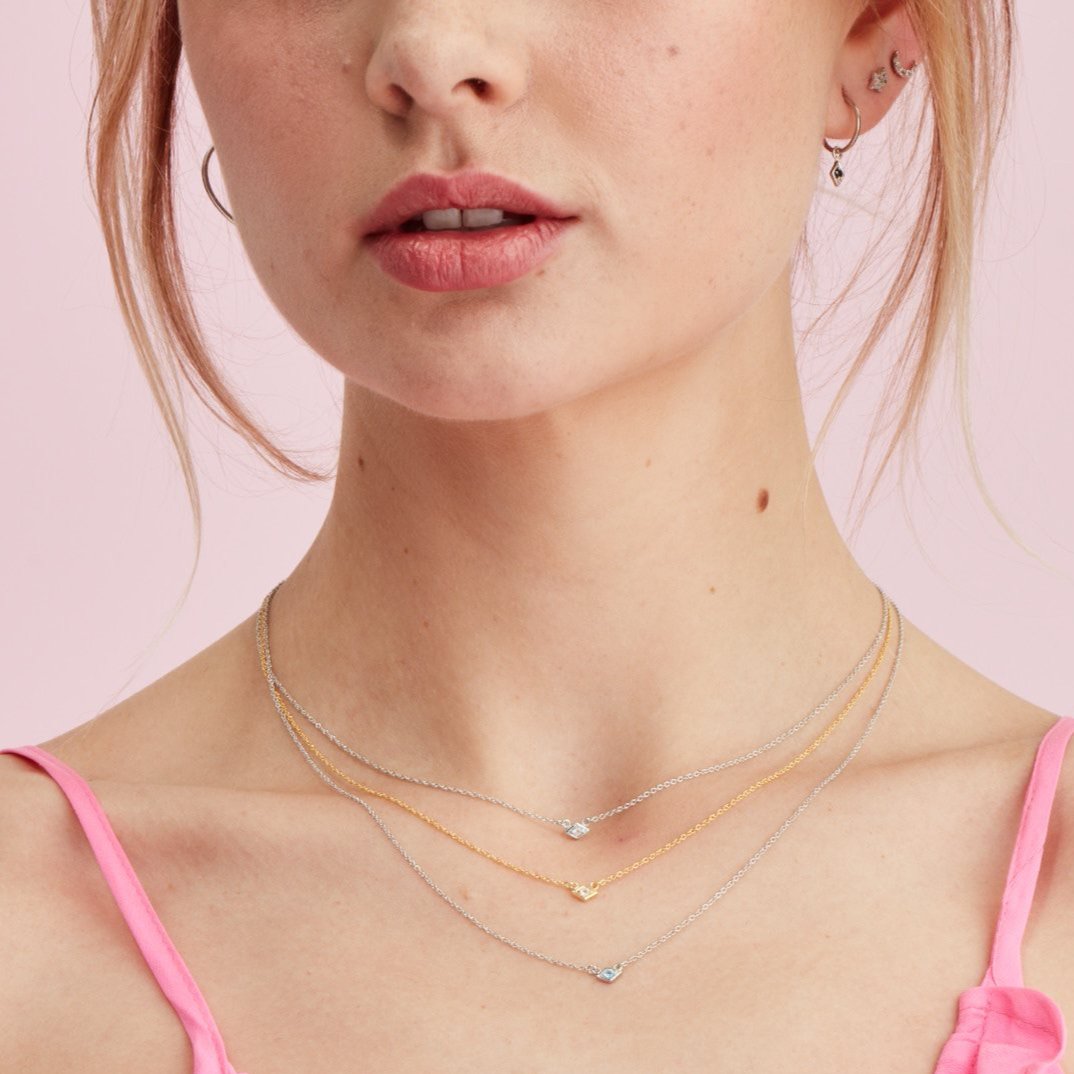 Silk & Steel Jewellery Superfine Keepsake Necklace Rose Quartz + Gold 