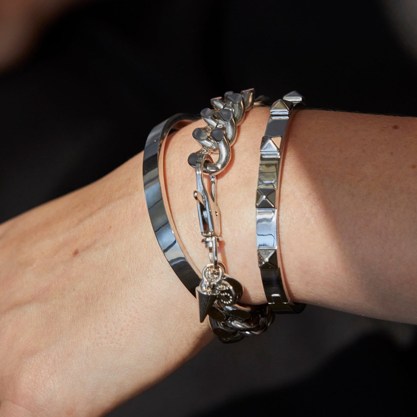 Silk & Steel Jewellery Rock Glam Bangle Silver