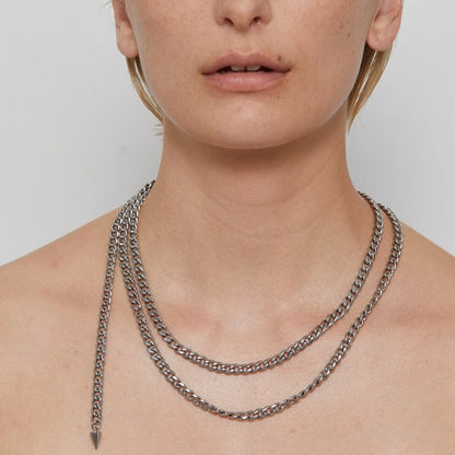 Silk & Steel Jewellery Assigned To Danger necklace stainless steel curb chain