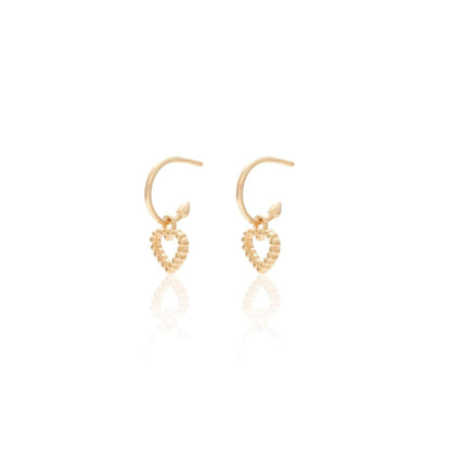Silk & Steel Jewellery Superfine Cutout Heart Hoop Gold