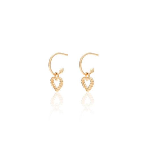 Silk & Steel Jewellery Superfine Cutout Heart Hoop Gold