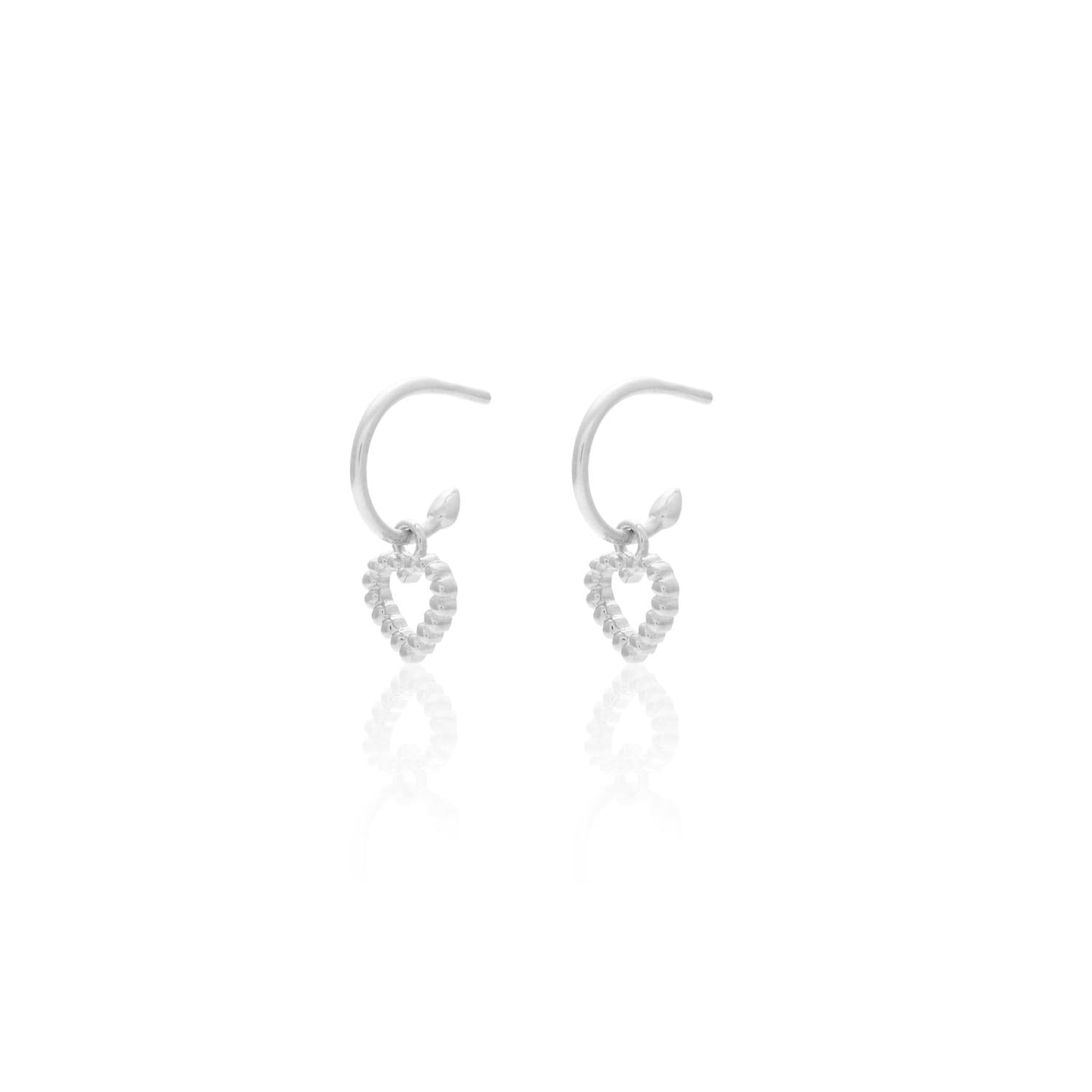 Silk & Steel Jewellery Superfine Cutout Heart Hoop Silver
