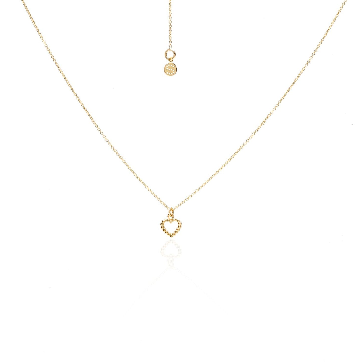 Silk & Steel Jewellery Superfine Mini Cutout Heart Necklace Gold