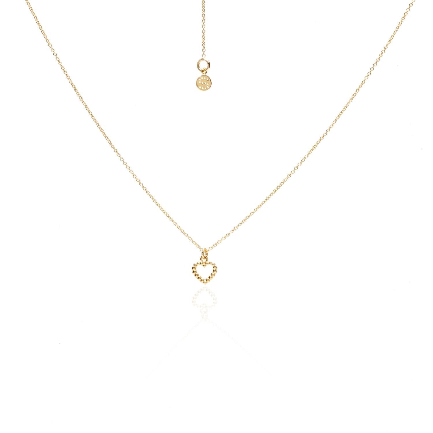 Silk & Steel Jewellery Superfine Mini Cutout Heart Necklace Gold