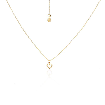 Silk & Steel Jewellery Superfine Mini Cutout Heart Necklace Gold
