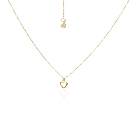 Silk & Steel Jewellery Superfine Mini Cutout Heart Necklace Gold