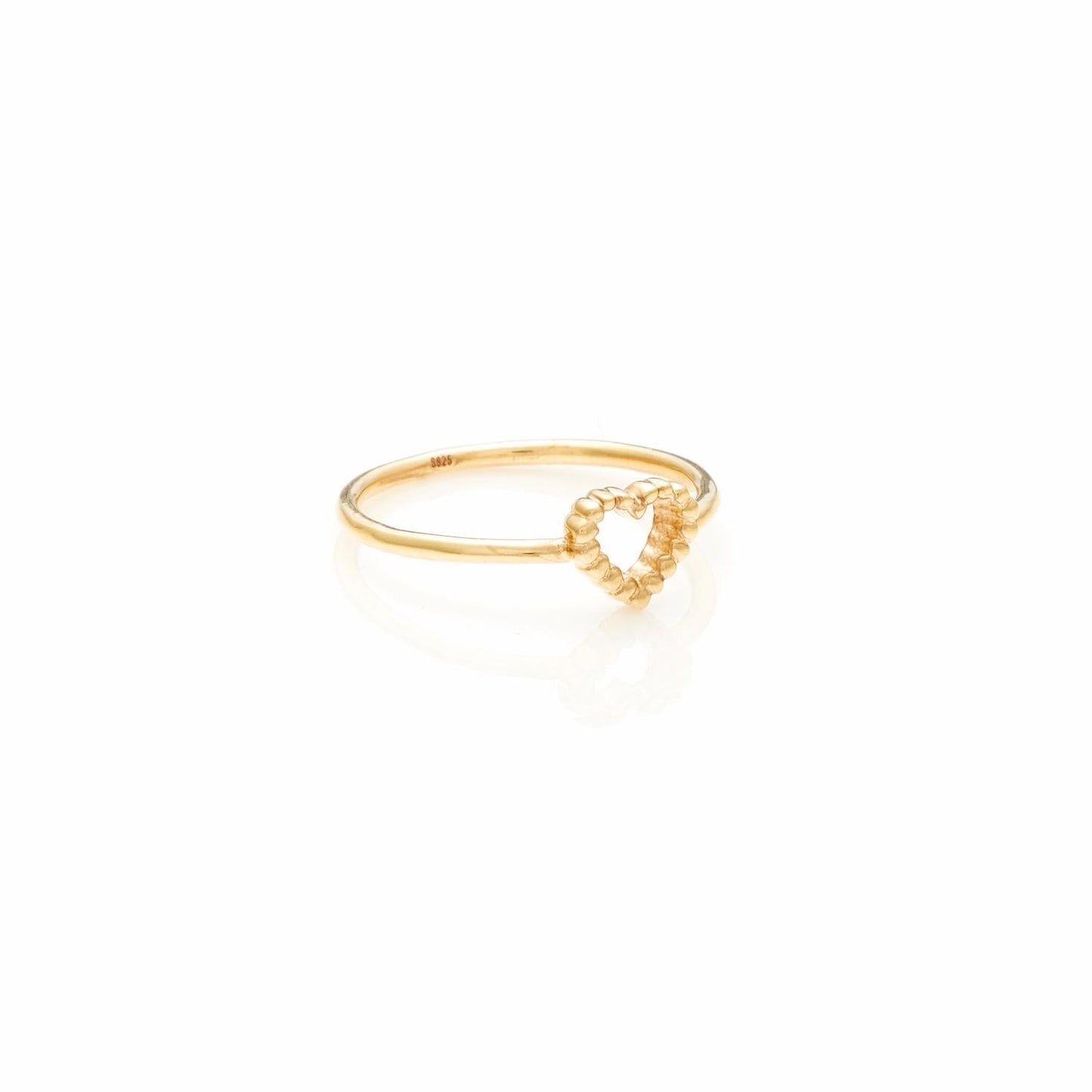 Silk & Steel Jewellery Superfine Cutout Heart Ring Gold