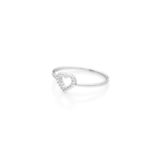 Silk & Steel Jewellery Superfine Cutout Heart Ring Silver