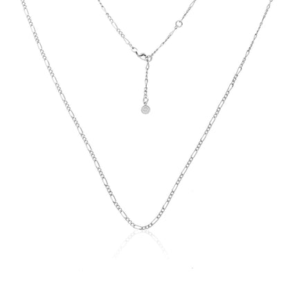 Silk & Steel Jewellery Figaro Fine Necklace - Silver