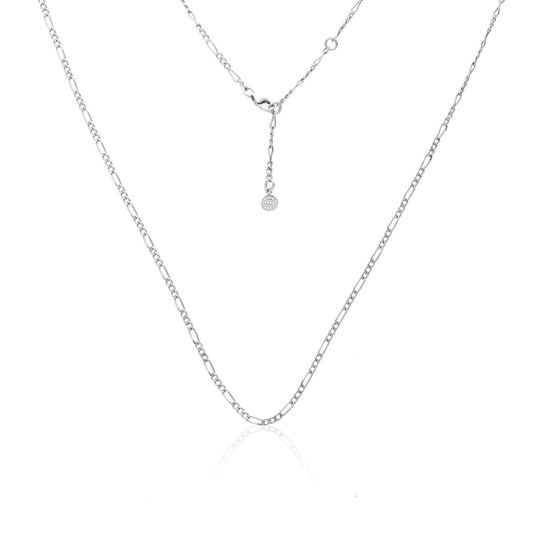 Silk & Steel Jewellery Figaro Fine Necklace - Silver