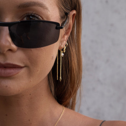 Silk & Steel Jewellery Superfine Spike Thread Earrings Gold