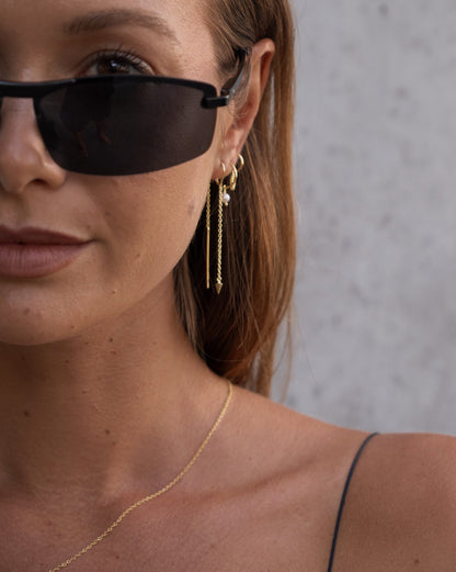 Silk & Steel Jewellery Superfine Mini Pearl Hoops Silver