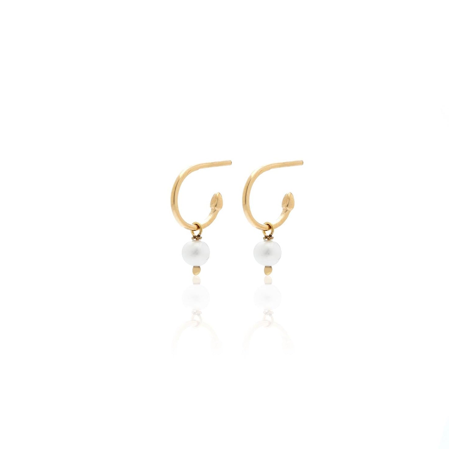 Silk & Steel Jewellery Superfine Mini Pearl Hoops Gold