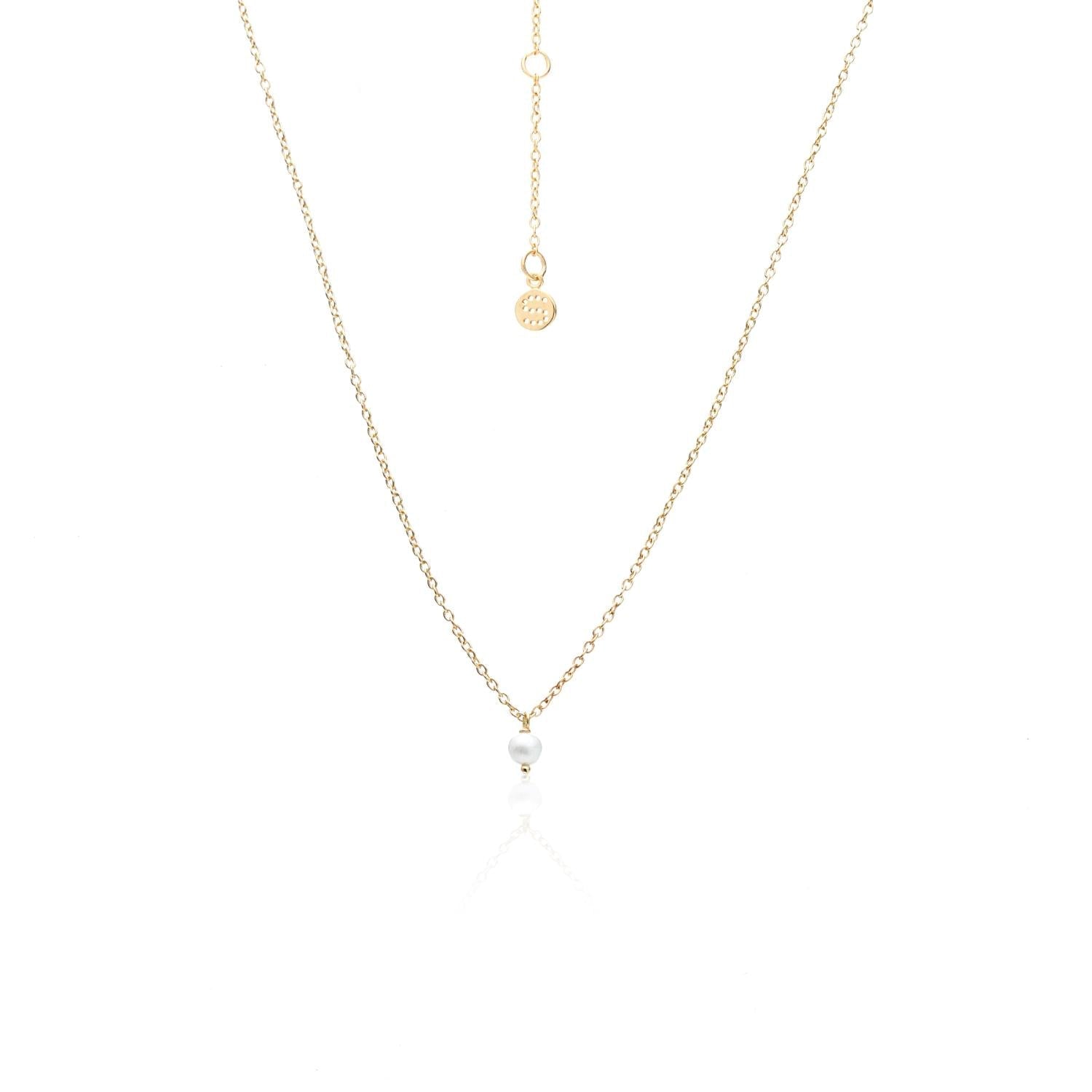 Silk & Steel Jewellery Superfine Mini Pearl Necklace Gold