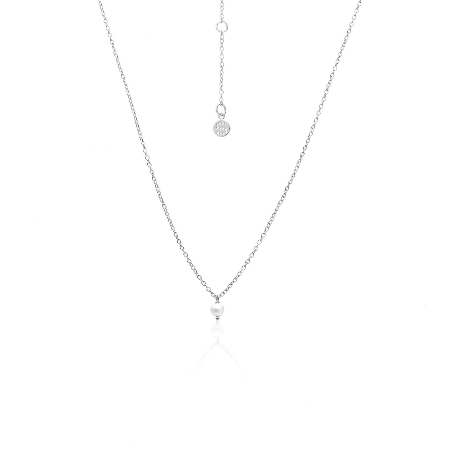 Silk & Steel Jewellery Superfine Mini Pearl Necklace Silver