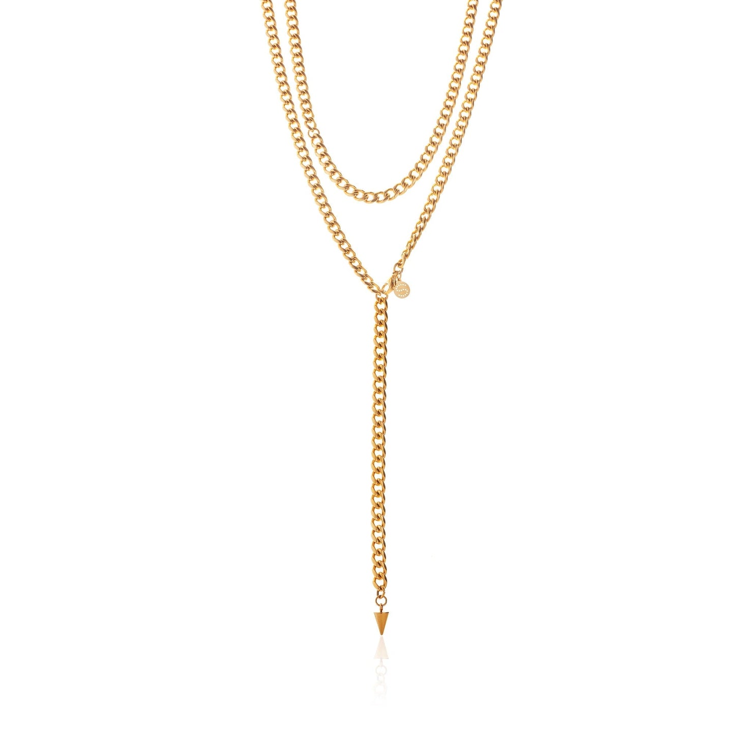 Silk & Steel Jewellery Assigned To Danger necklace gold stainless steel curb chain