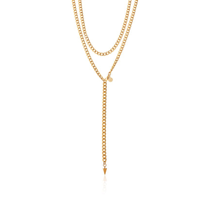 Silk & Steel Jewellery Assigned To Danger necklace gold stainless steel curb chain