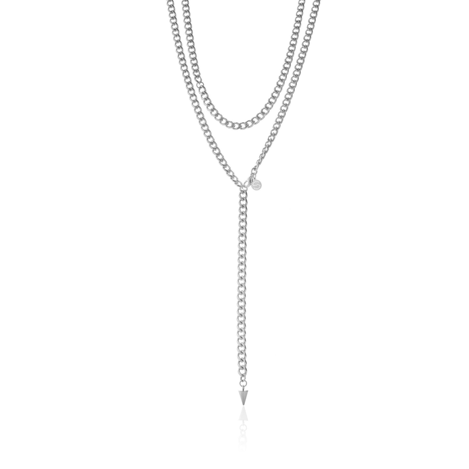 Silk & Steel Jewellery Assigned To Danger necklace stainless steel curb chain