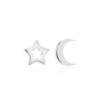 Silk & Steel Jewellery Superfine Starry Night Stud Earrings Silver