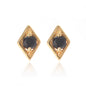 Silk & Steel Jewellery Superfine Keepsake Stud Black Spinel + Gold