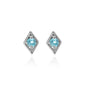 Silk & Steel Jewellery Superfine Keepsake Stud Blue Topaz + Silver