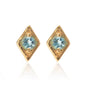 Silk & Steel Jewellery Superfine Keepsake Stud Blue Topaz + Gold