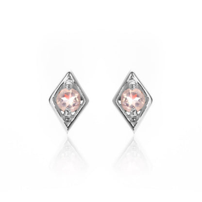 Silk & Steel Jewellery Superfine Keepsake Stud Rose Quartz + Silver