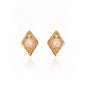 Silk & Steel Jewellery Superfine Keepsake Stud Rose Quartz + Gold