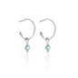 Silk & Steel Jewellery Superfine Keepsake Hoop Blue Topaz + Silver