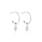 Silk & Steel Jewellery Superfine Keepsake Hoop Rose Quartz + Silver