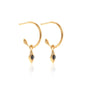 Silk & Steel Jewellery Superfine Keepsake Hoop Black Spinel + Gold