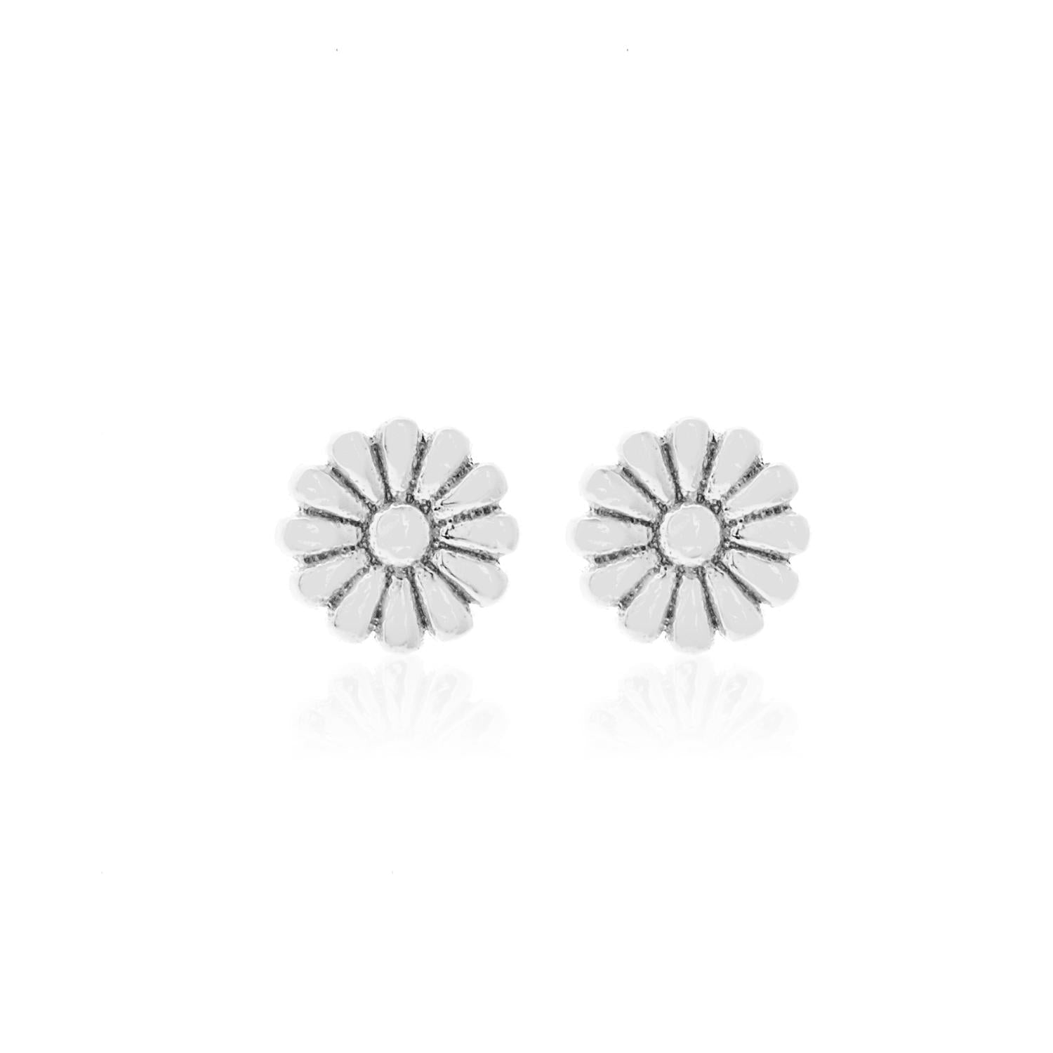 Silk & Steel Jewellery Superfine Daisy Stud Earrings Silver