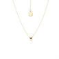 Silk & Steel Jewellery Superfine Keepsake Necklace Black Spinel + Gold
