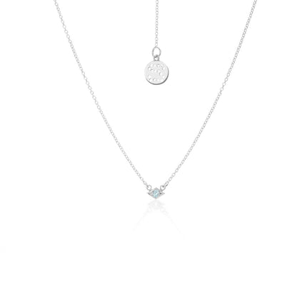 Silk & Steel Jewellery Superfine Keepsake Necklace Blue Topaz + Silver