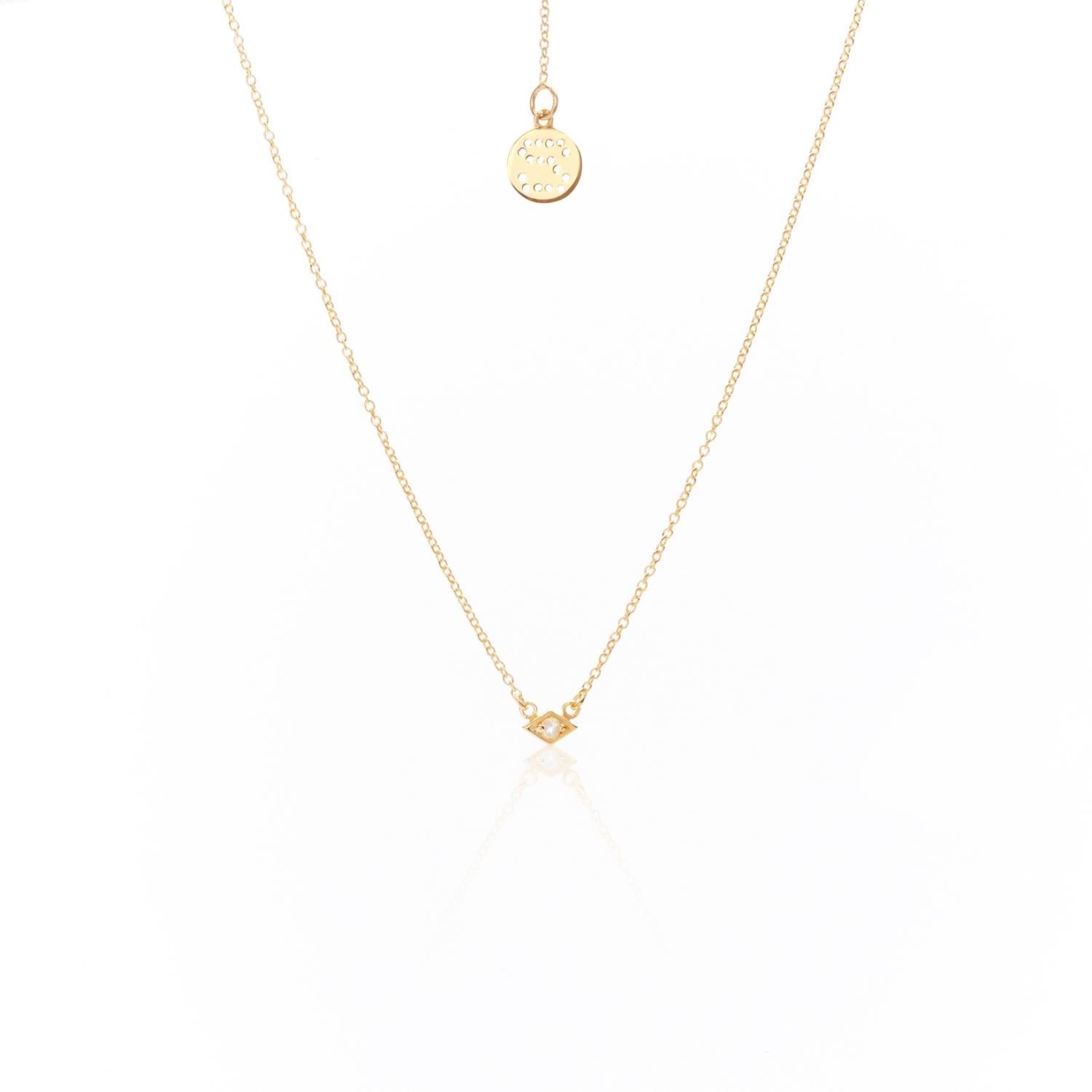 Silk & Steel Jewellery Superfine Keepsake Necklace Rose Quartz + Gold 