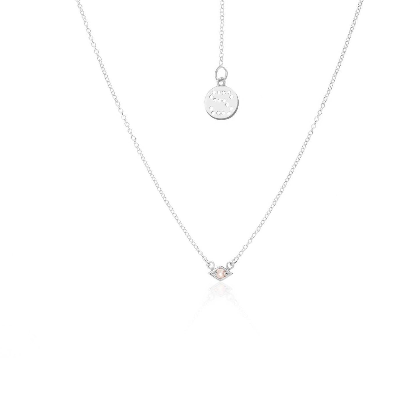 Silk & Steel Jewellery Superfine Keepsake Necklace Rose Quartz + Silver 