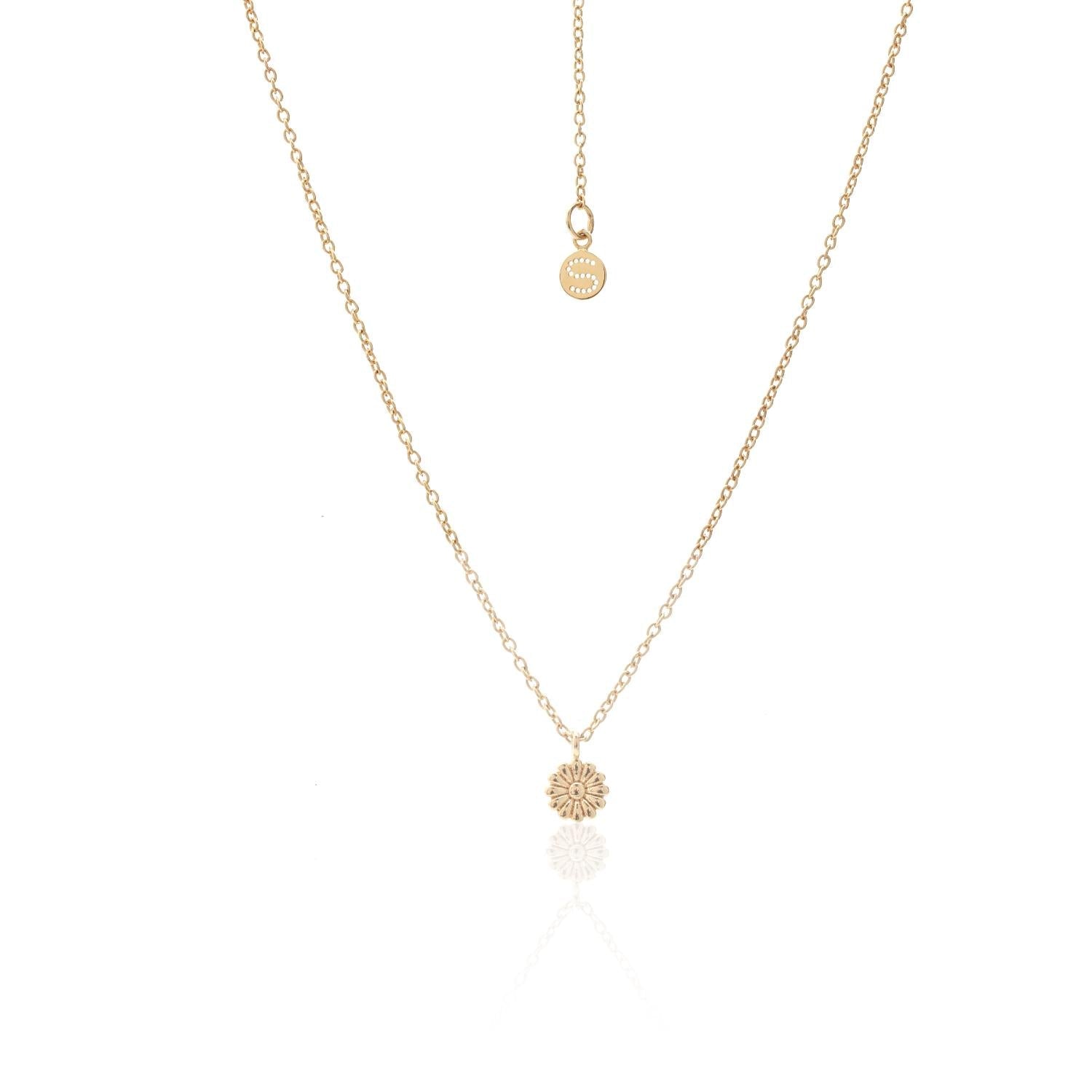 Silk & Steel Jewellery Superfine Daisy Necklace Gold