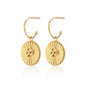 Silk & Steel Jewellery Serpent of Strength Talisman Earrings Gold Black Spinel