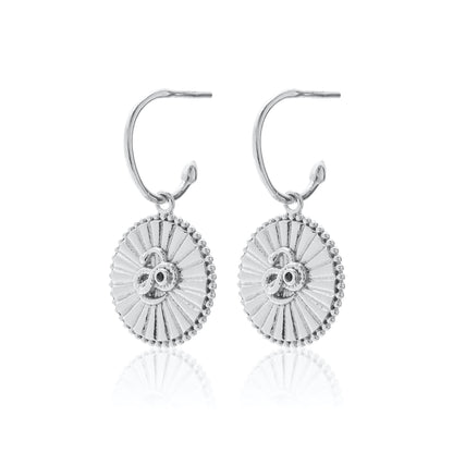 Silk & Steel Jewellery Serpent of Strength Talisman Earrings Silver Black Spinel