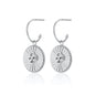Silk & Steel Jewellery Serpent of Strength Talisman Earrings Silver Black Spinel