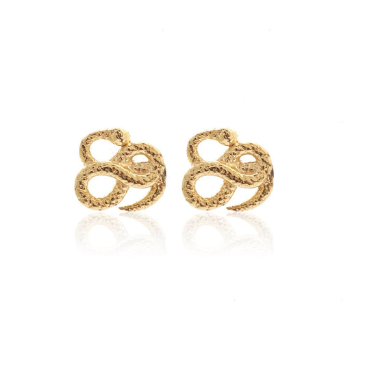 Silk & Steel Superfine Talisman Petite Serpent Studs Gold
