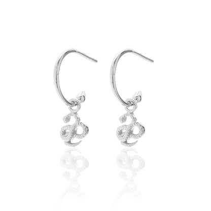 Silk & Steel Superfine Talisman Petite Serpent Hoops Silver