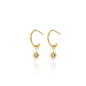 Silk & Steel Jewellery Superfine Talisman Petite Star Hoops White Topaz + Gold